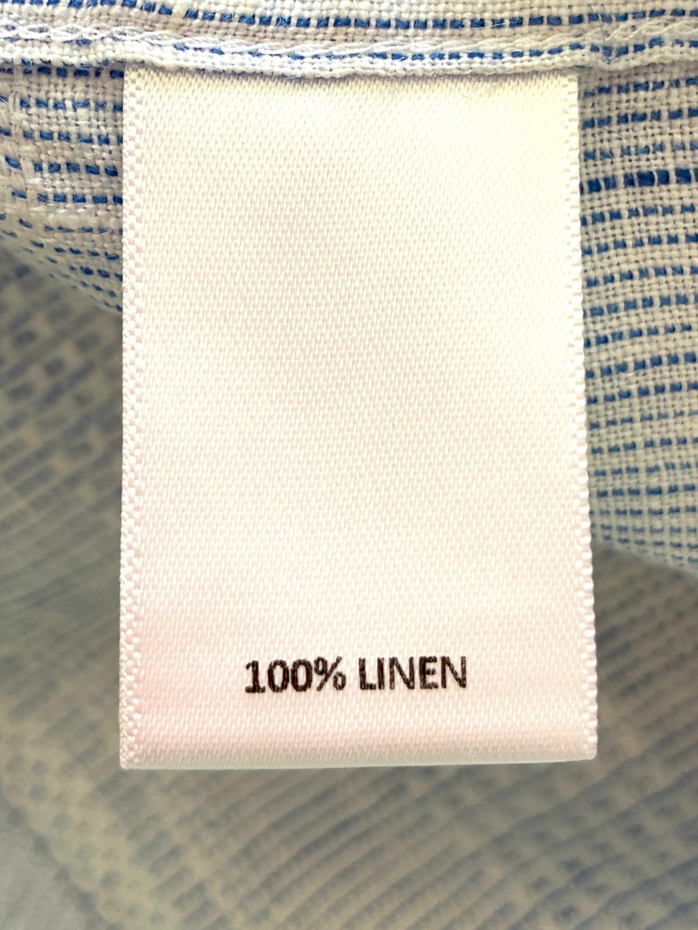 Murano Baird McNutt 100% Linen Shirt L Blue Stripe Short Sleeve Coastal Resort - Picture 11 of 12